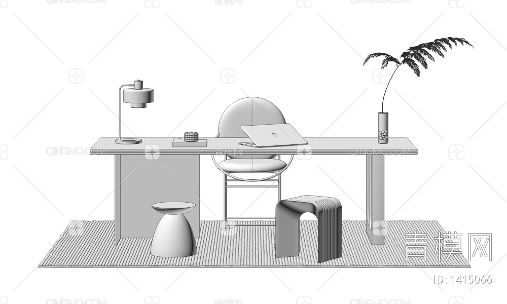书桌椅3D模型下载【ID:1415066】