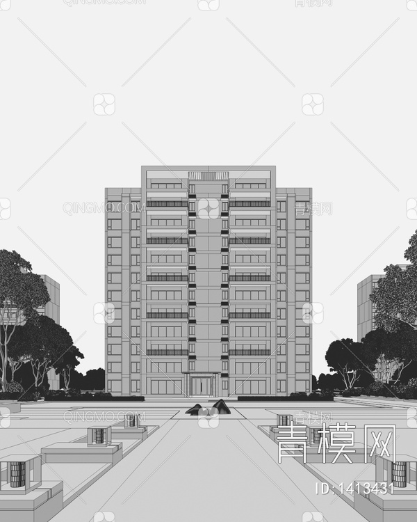 高层住宅场景3D模型下载【ID:1413431】