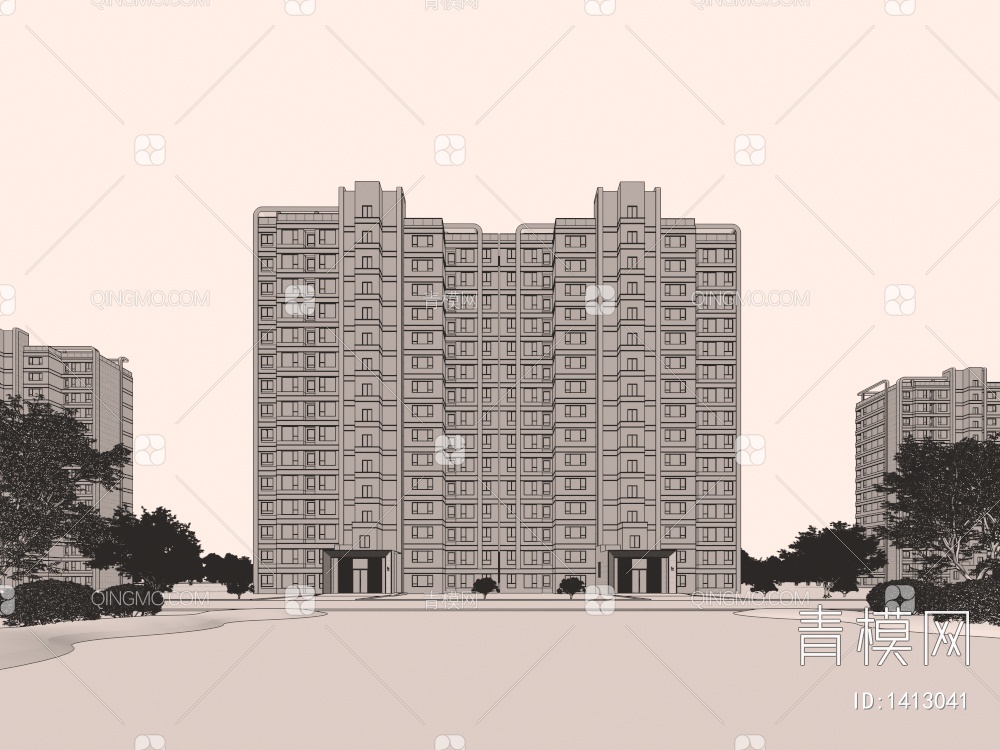 高层住宅场景3D模型下载【ID:1413041】