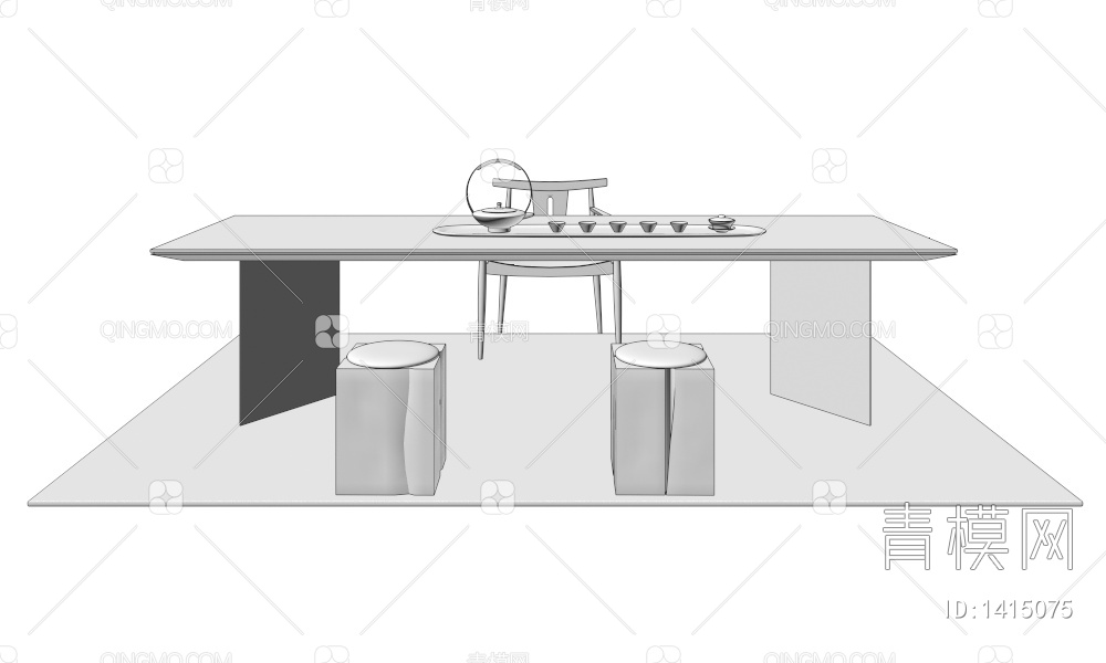 茶桌椅3D模型下载【ID:1415075】