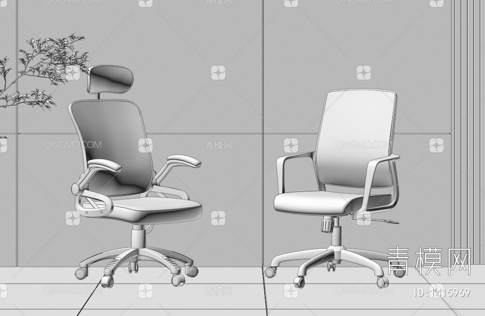 办公椅3D模型下载【ID:1415969】