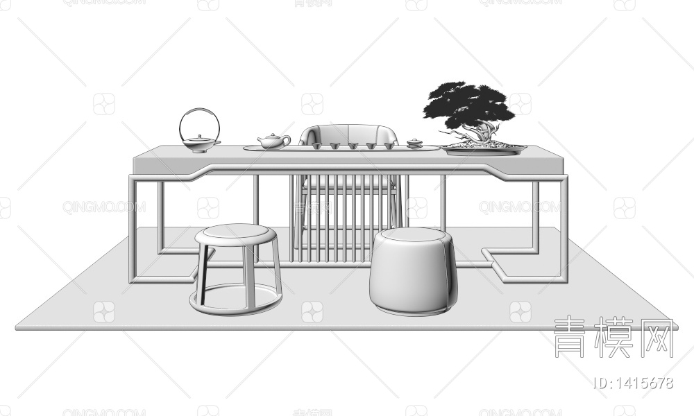茶桌椅3D模型下载【ID:1415678】