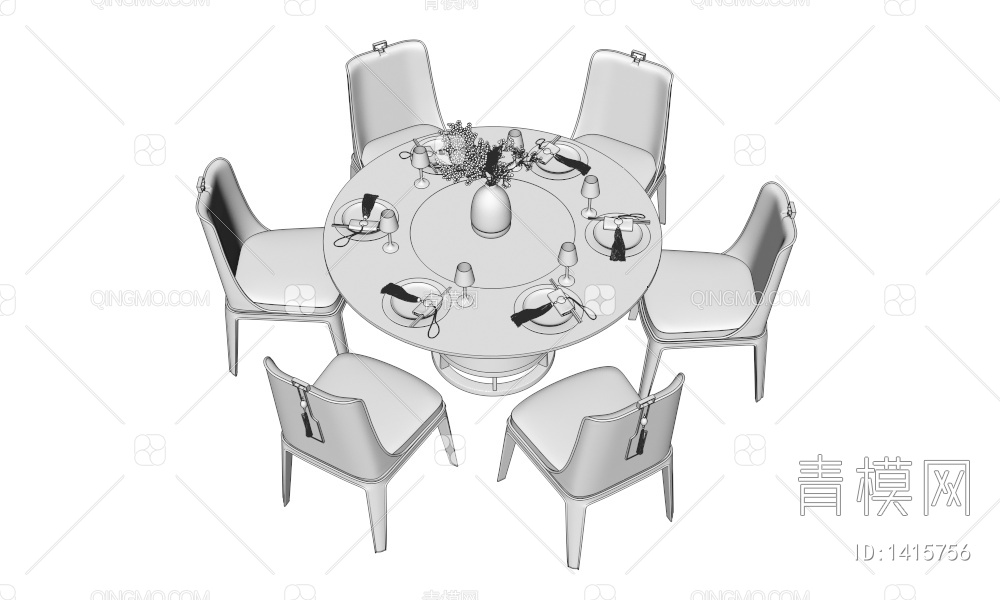 餐桌椅3D模型下载【ID:1415756】