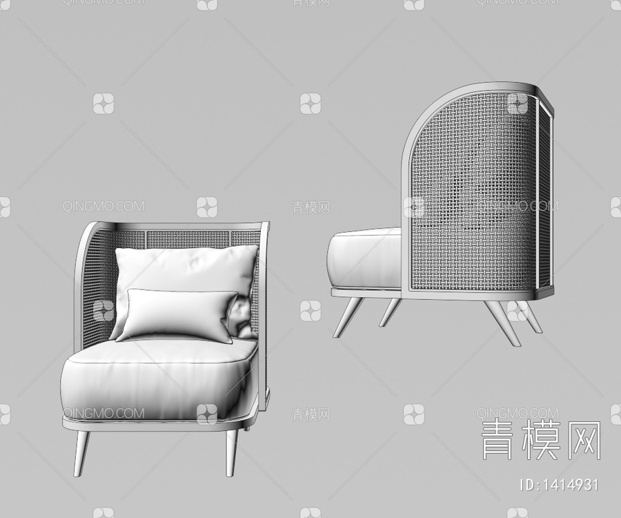单人沙发3D模型下载【ID:1414931】