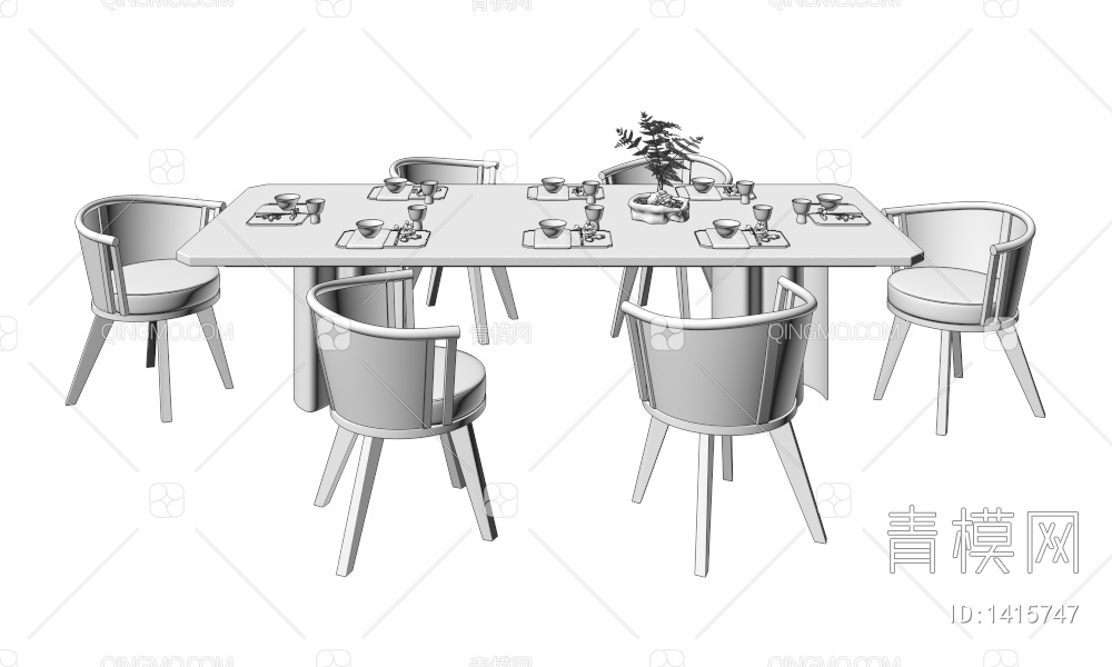 餐桌椅3D模型下载【ID:1415747】