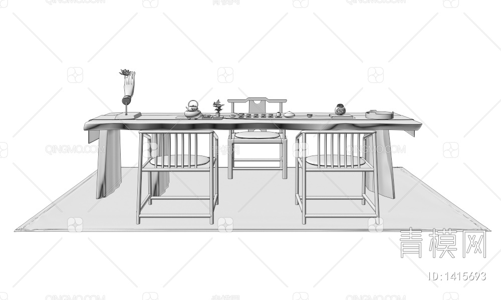 茶桌椅3D模型下载【ID:1415693】