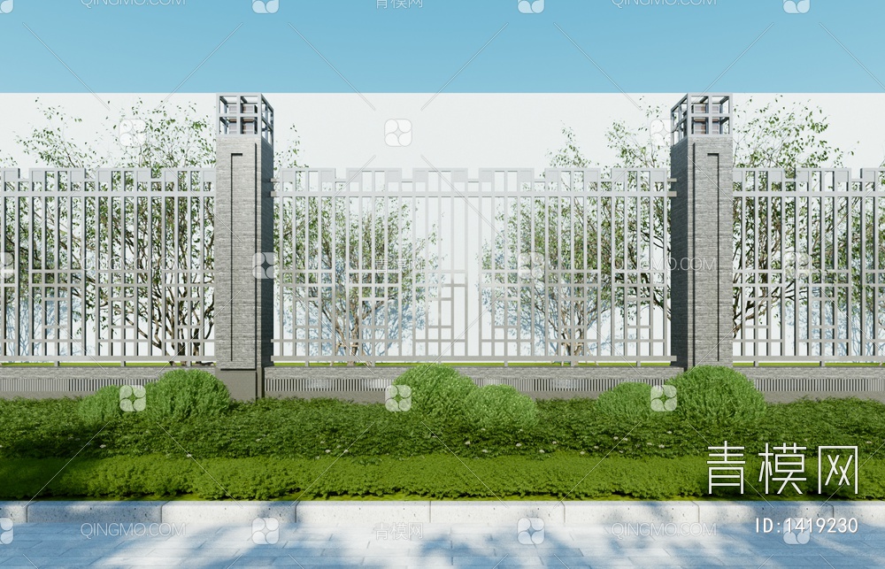 围墙 围栏3D模型下载【ID:1419230】