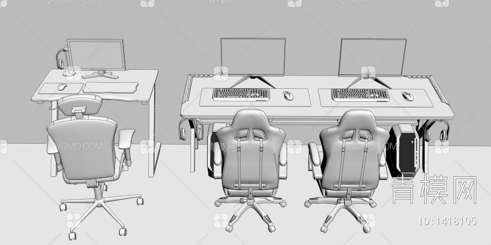 电竞桌椅 娱乐桌椅3D模型下载【ID:1418105】