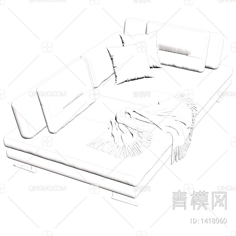 沙发床3D模型下载【ID:1418060】