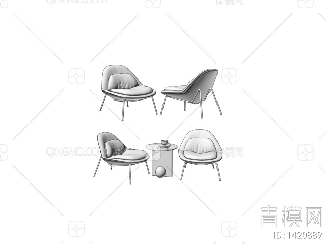 休闲椅3D模型下载【ID:1420889】