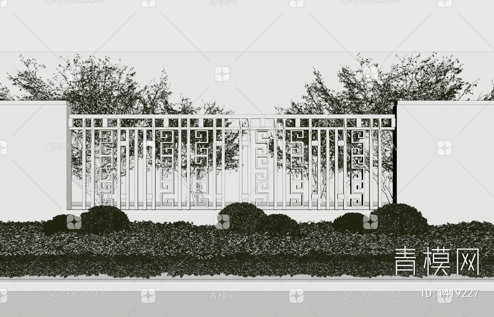 围墙围栏3D模型下载【ID:1419227】