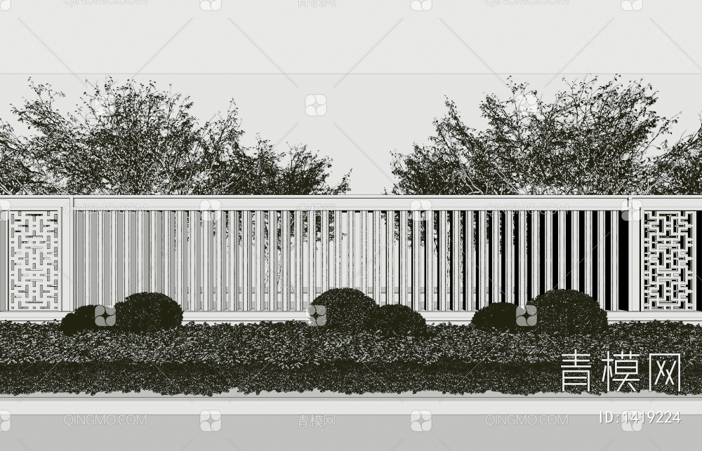 围墙围栏3D模型下载【ID:1419224】