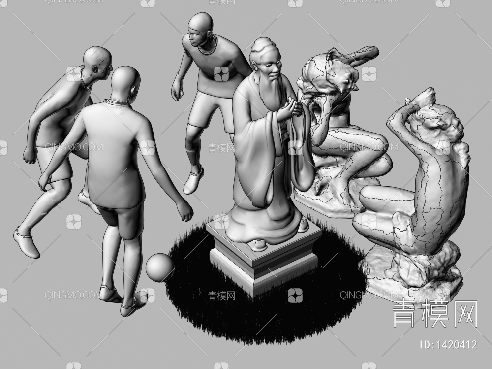 城市雕塑小品3D模型下载【ID:1420412】