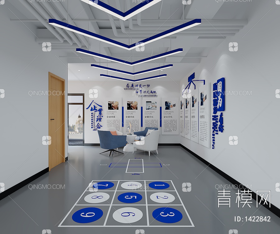 企业文化墙3D模型下载【ID:1422842】