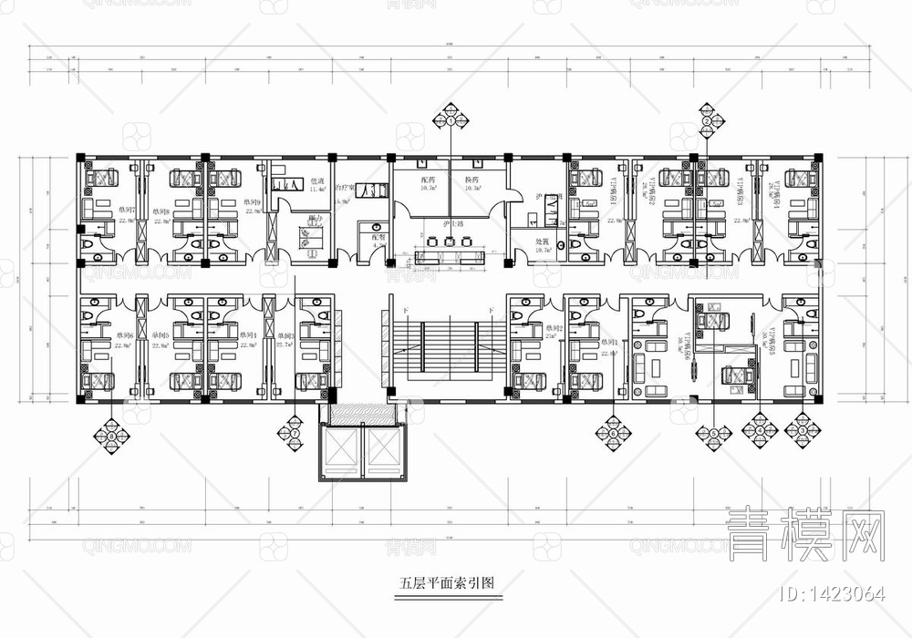 某综合医院大楼CAD施工图 医院 门诊楼 门诊楼 住院楼【ID:1423064】