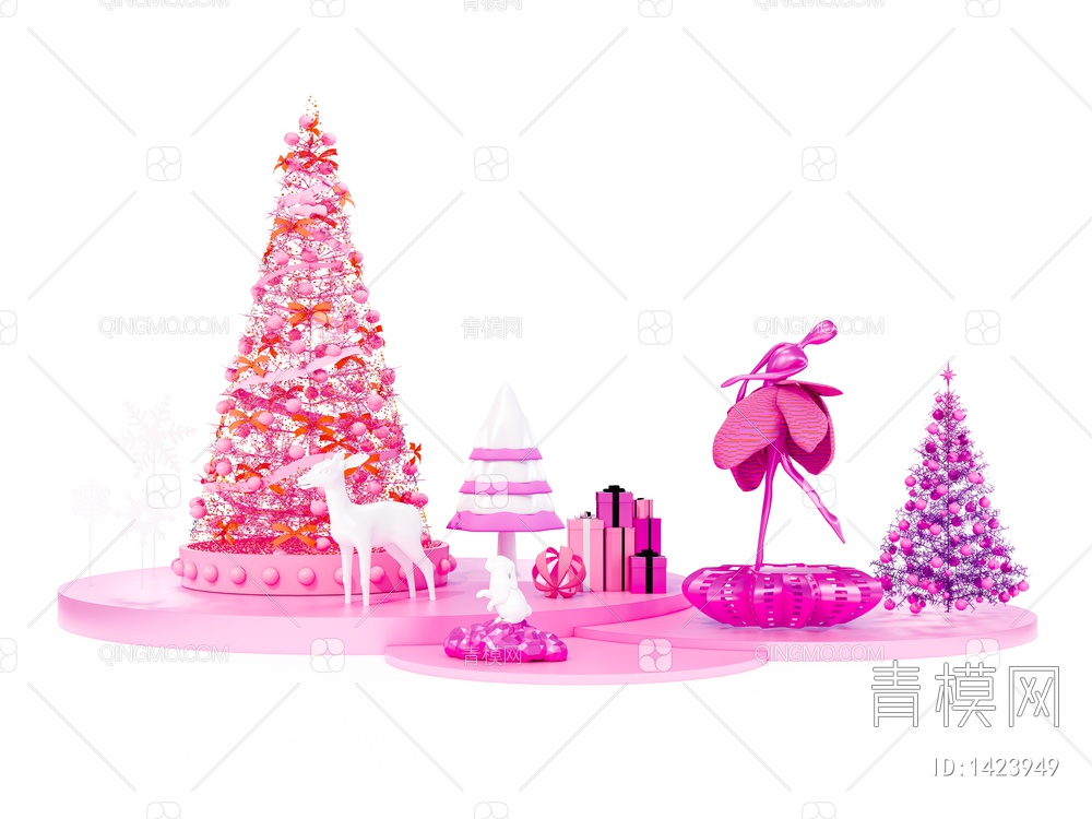 紫色圣诞树SU模型下载【ID:1423949】