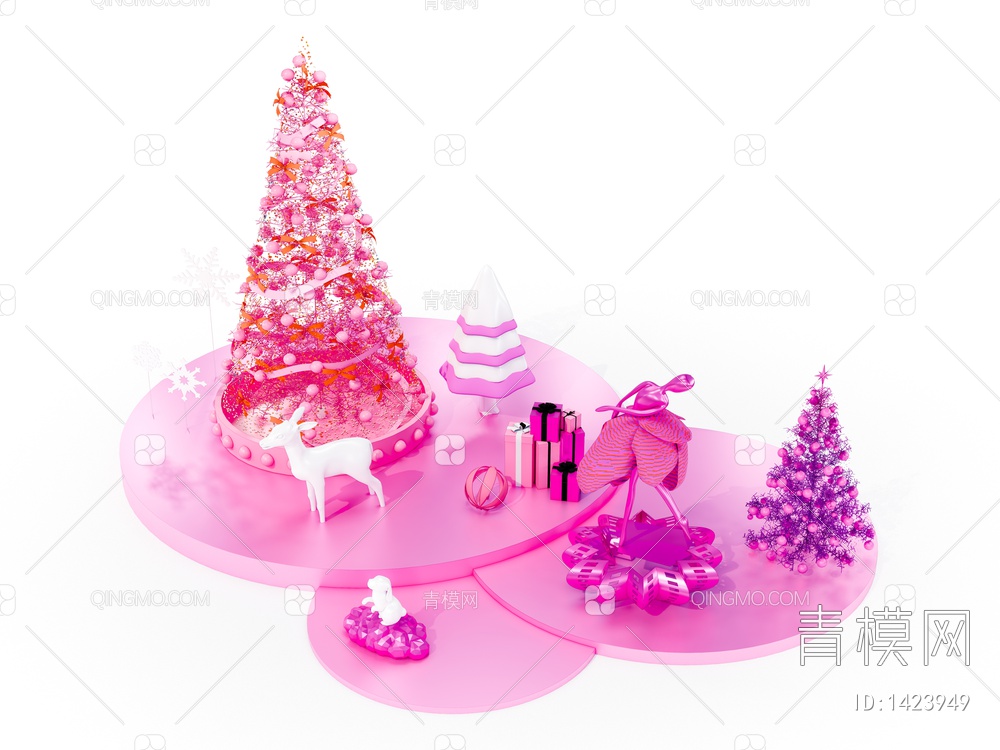 紫色圣诞树SU模型下载【ID:1423949】