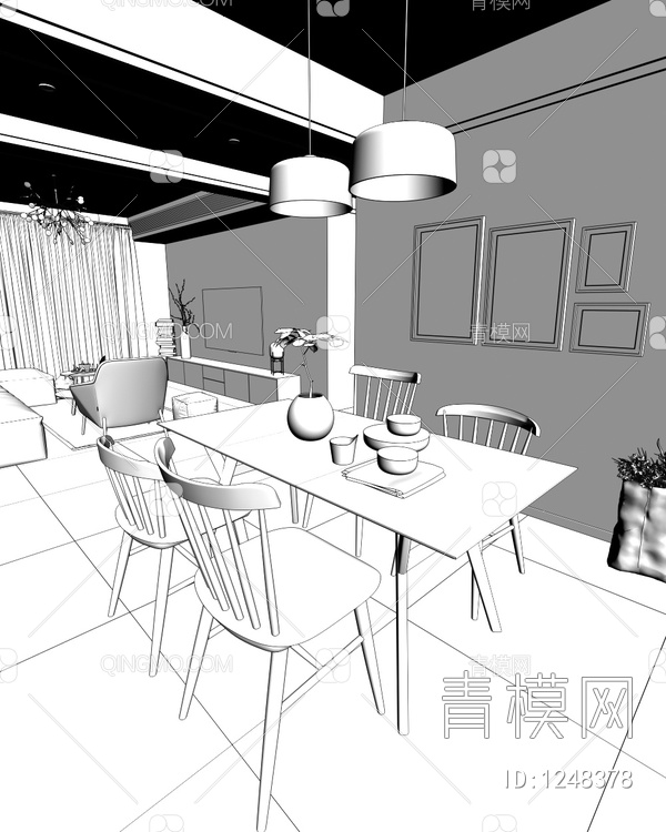 客餐厅3D模型下载【ID:1248378】