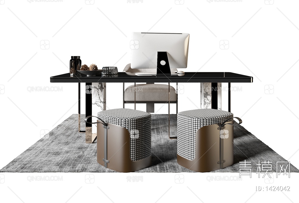 书桌椅3D模型下载【ID:1424042】