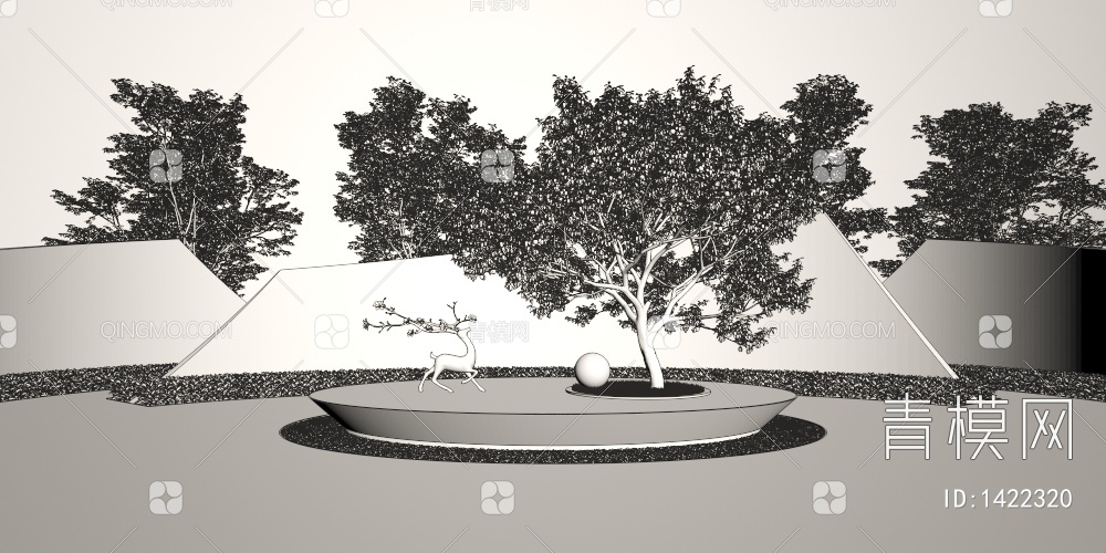 庭院景观小品3D模型下载【ID:1422320】