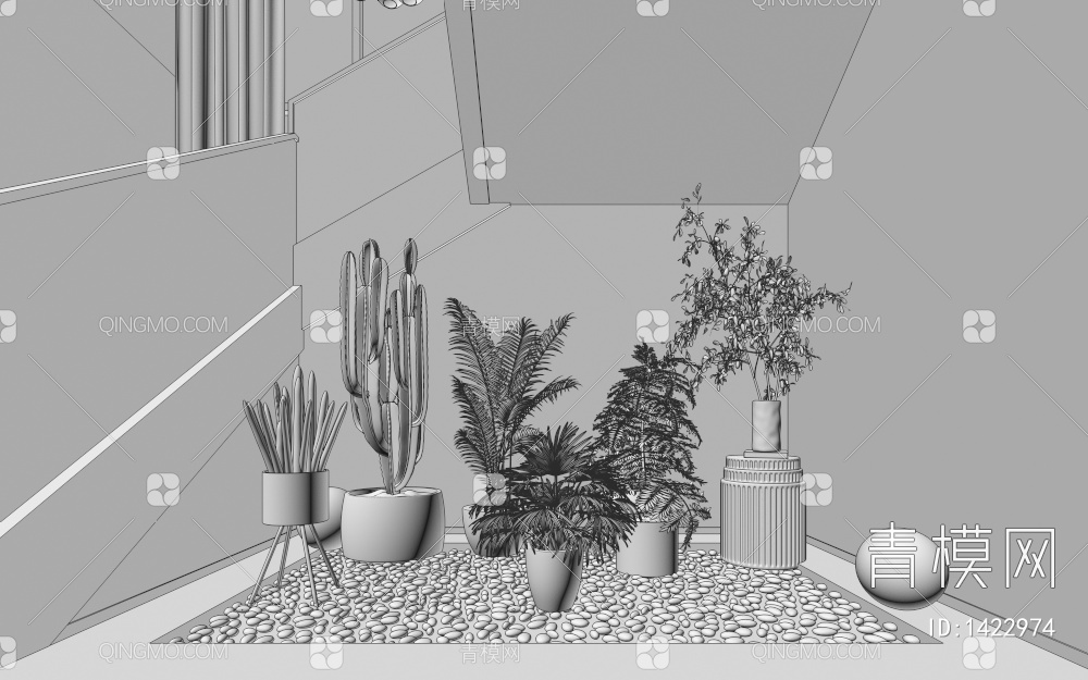 植物 盆栽 绿植3D模型下载【ID:1422974】