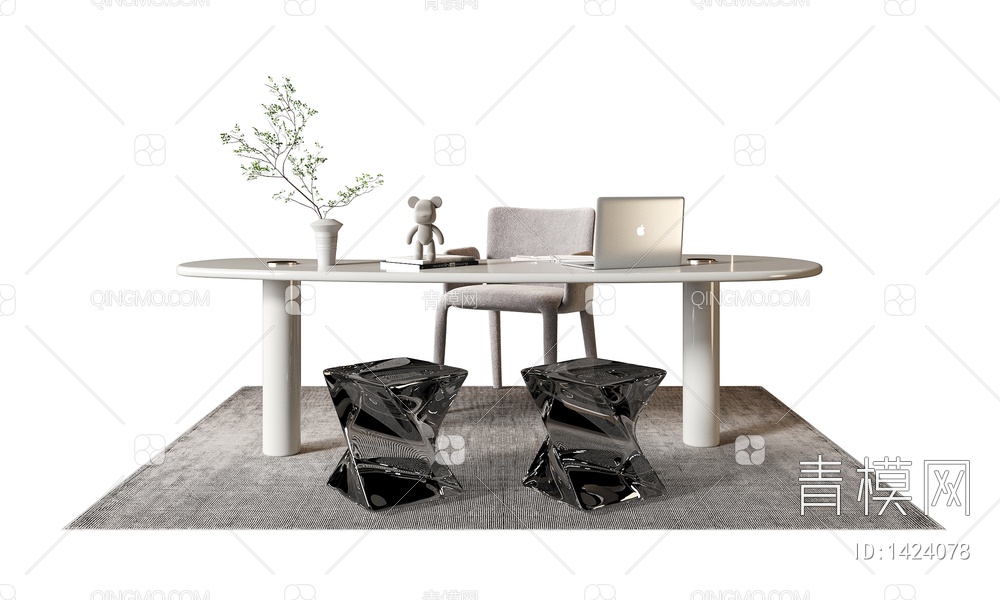 书桌椅3D模型下载【ID:1424078】