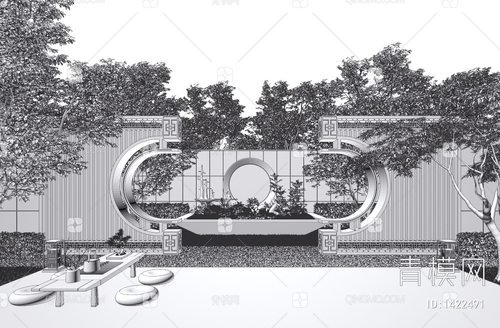 庭院景观3D模型下载【ID:1422491】
