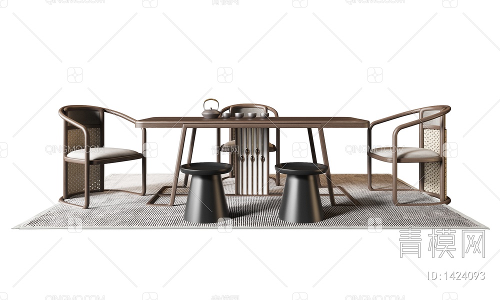 茶桌椅3D模型下载【ID:1424093】