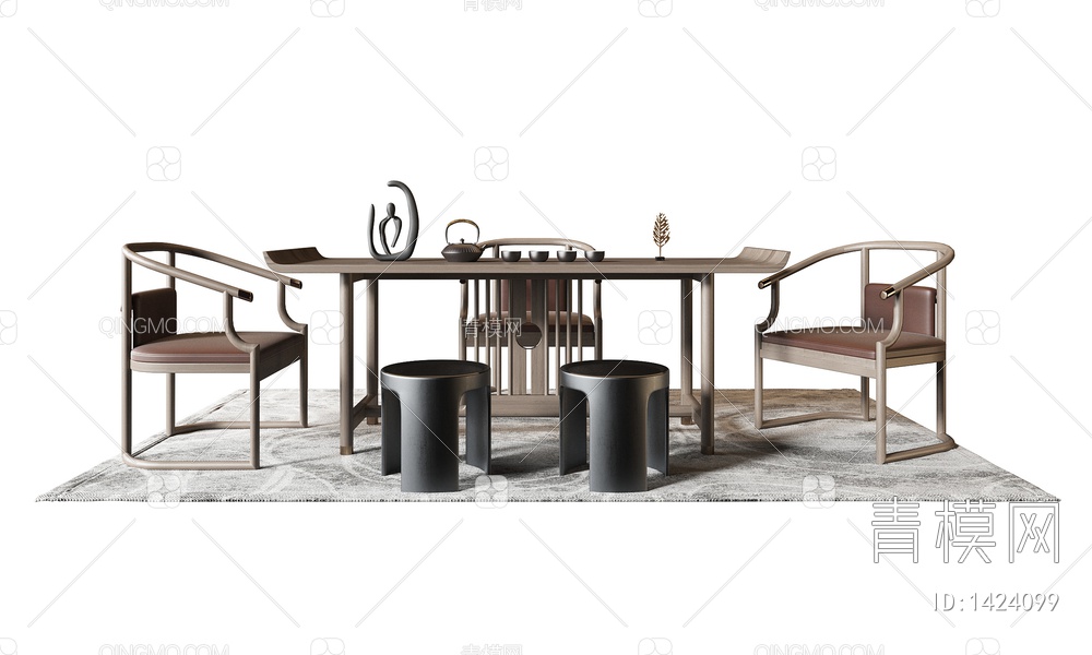 茶桌椅3D模型下载【ID:1424099】