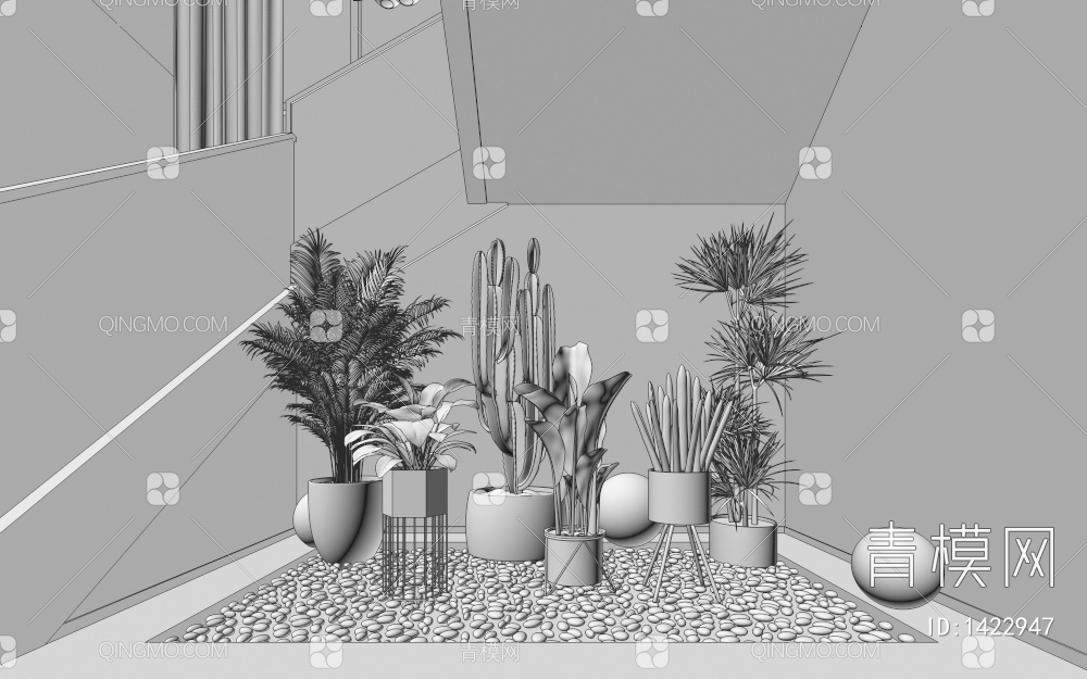 植物 盆栽 绿植3D模型下载【ID:1422947】