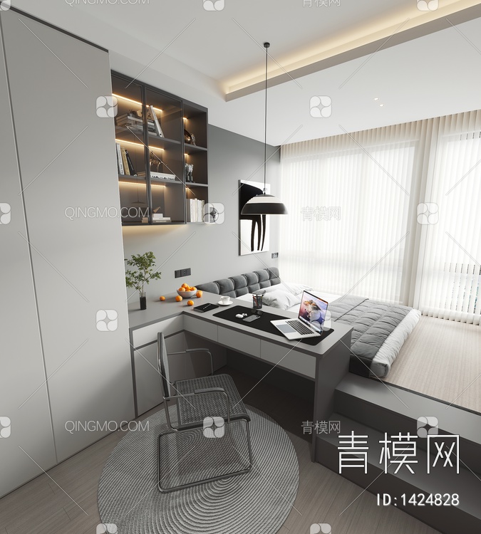 客厅 厨房 卫生间3D模型下载【ID:1424828】