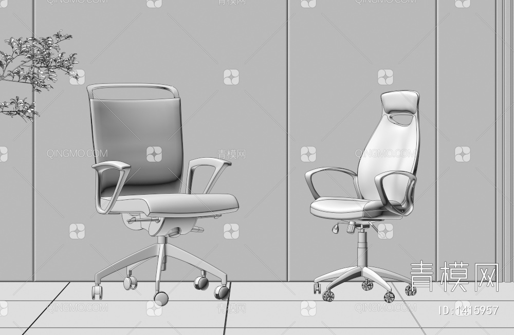 办公椅3D模型下载【ID:1415957】