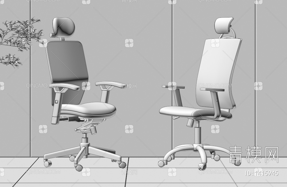 办公椅3D模型下载【ID:1415945】