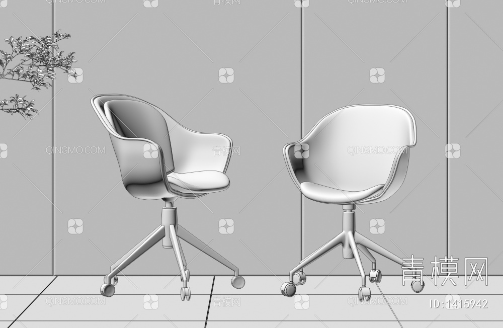 办公椅3D模型下载【ID:1415942】