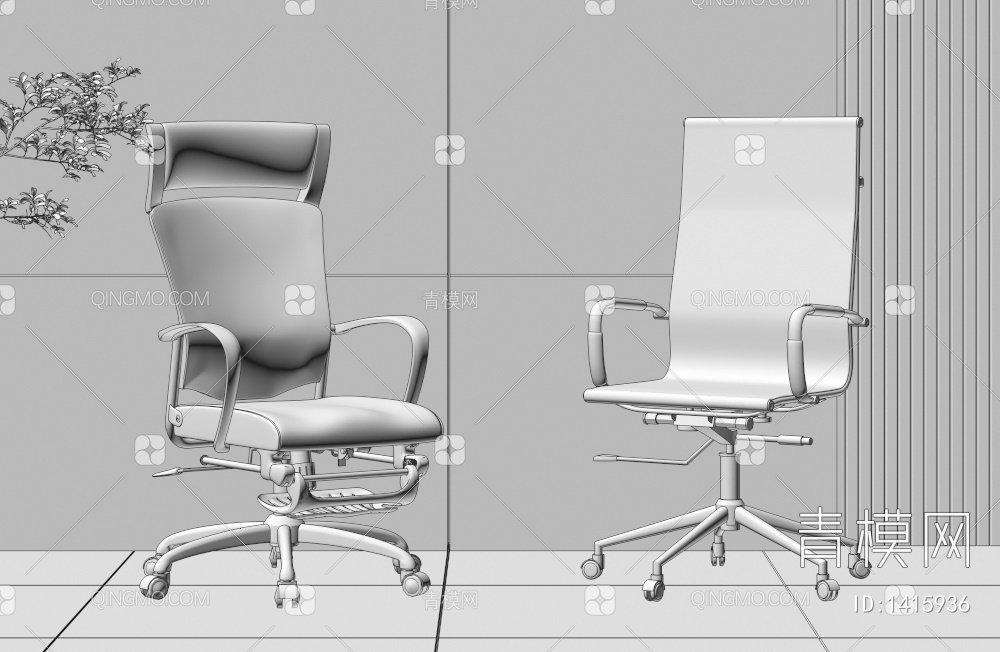办公椅3D模型下载【ID:1415936】