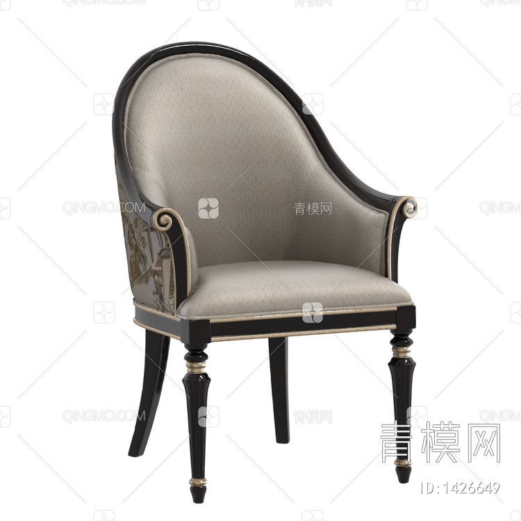 意式_意东方_ED-A3051a-2_扶手椅3D模型下载【ID:1426649】