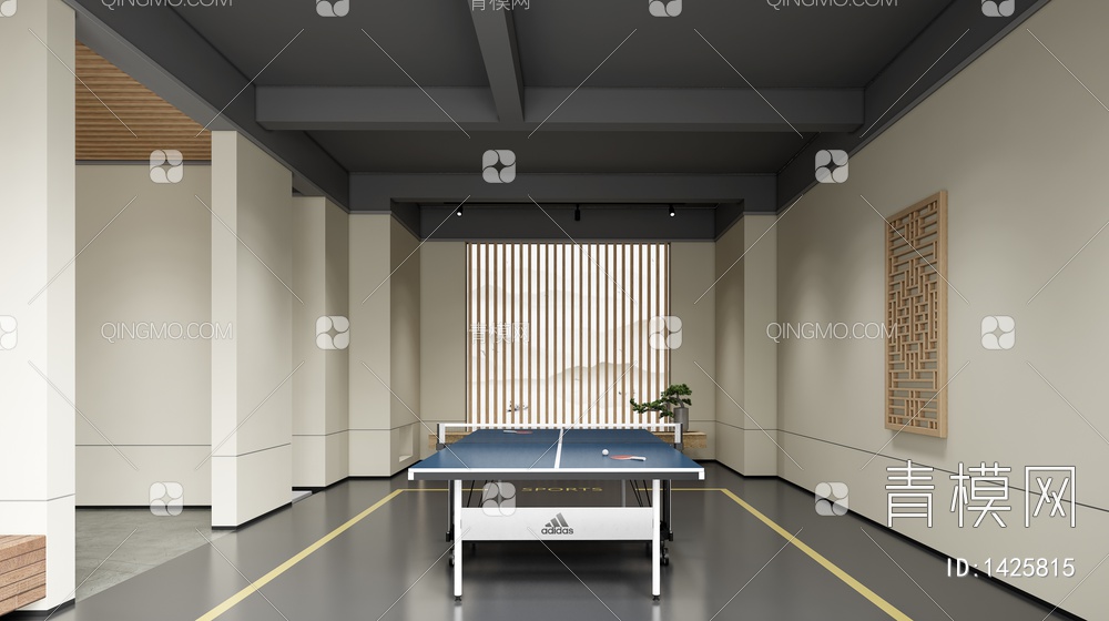 乒乓球室SU模型下载【ID:1425815】