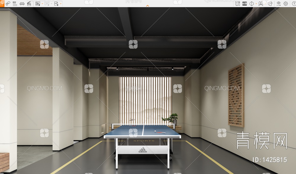 乒乓球室SU模型下载【ID:1425815】