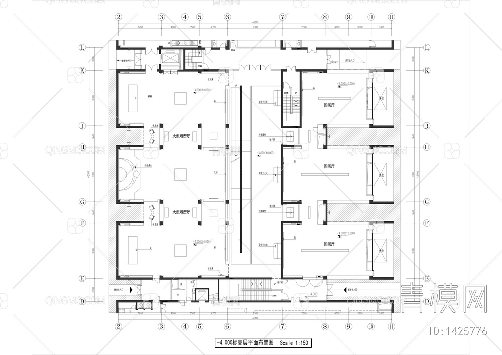 艺术馆展厅全套装修图【ID:1425776】