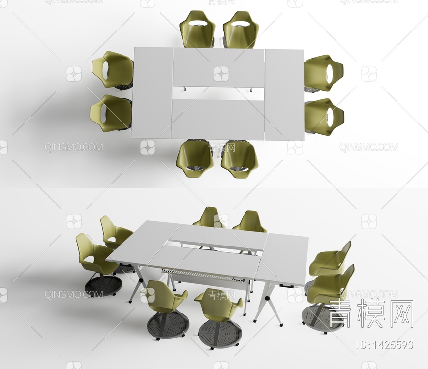课桌椅 书桌椅组合SU模型下载【ID:1425590】