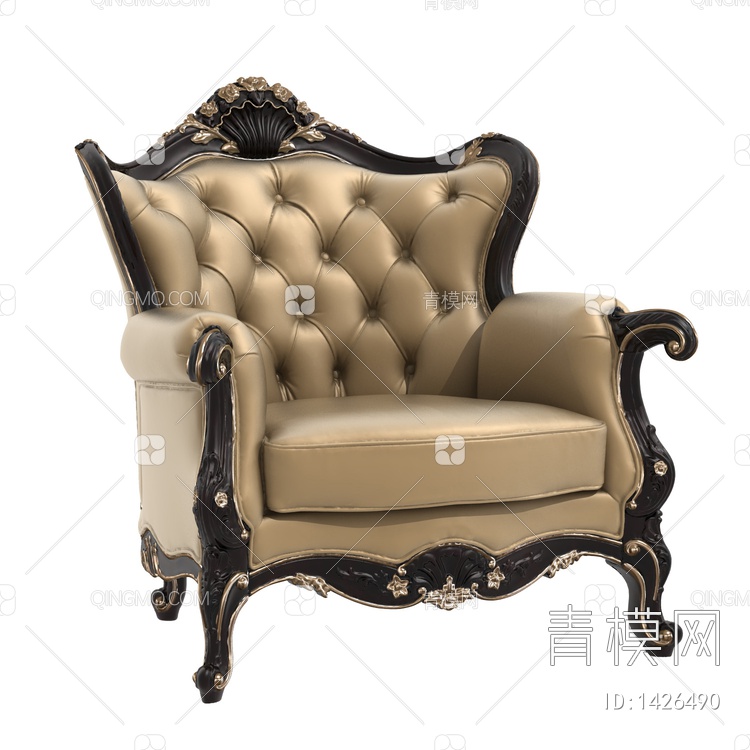 单人沙发3D模型下载【ID:1426490】