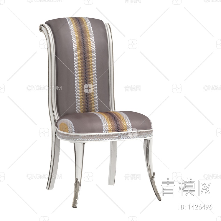 意式_米兰_MI-B2051a-1_餐椅3D模型下载【ID:1426496】