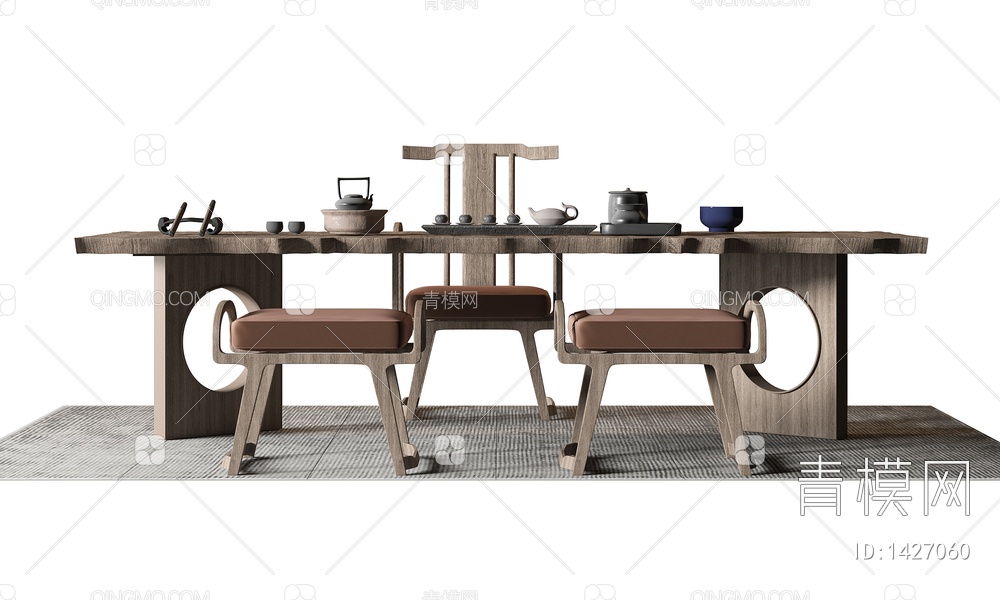 茶桌椅3D模型下载【ID:1427060】