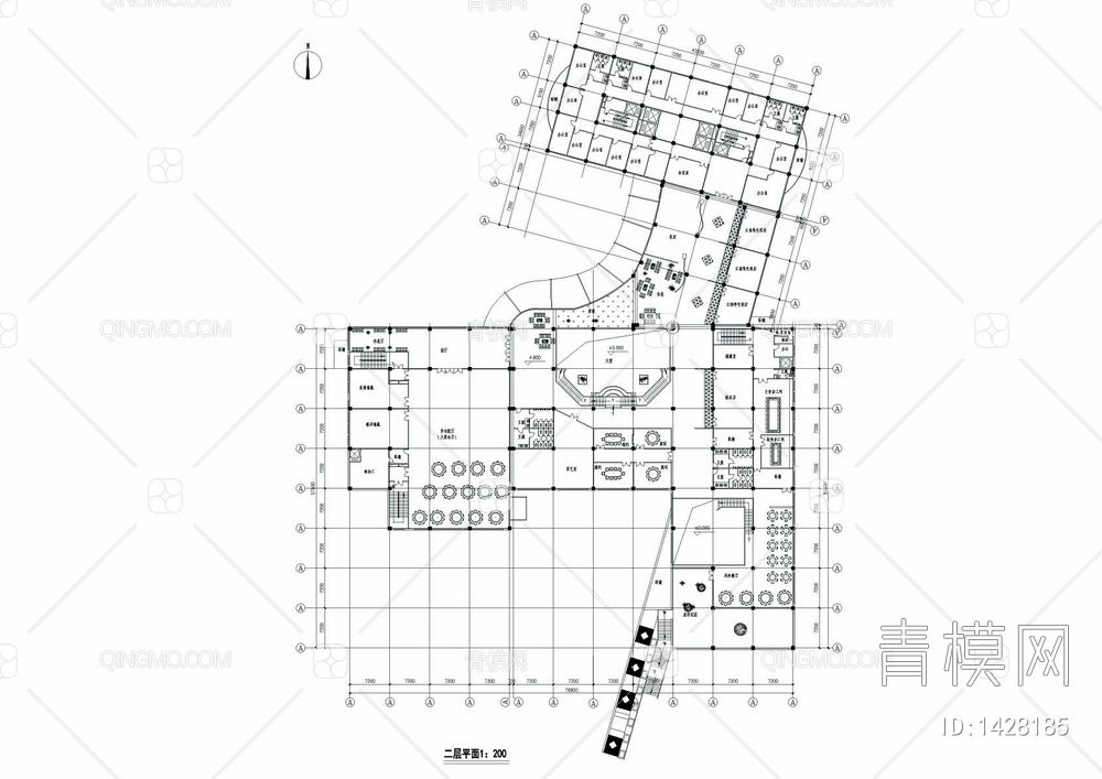 二十八层宾馆综合楼建筑方案图【ID:1428185】