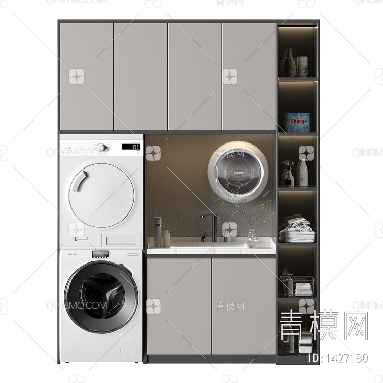 洗衣机柜3D模型下载【ID:1427180】