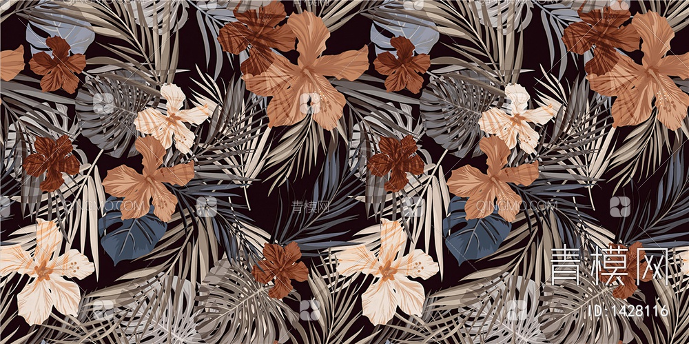 植物花纹瓷砖贴图下载【ID:1428116】