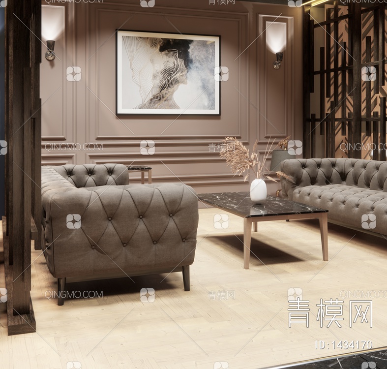 家具展厅室内设计SU模型下载【ID:1434170】
