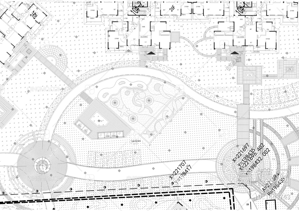 小区景观园林平面图【ID:1443743】