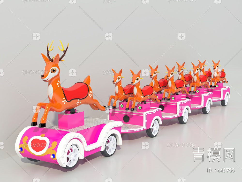 游乐设备小鹿火车3D模型下载【ID:1443755】