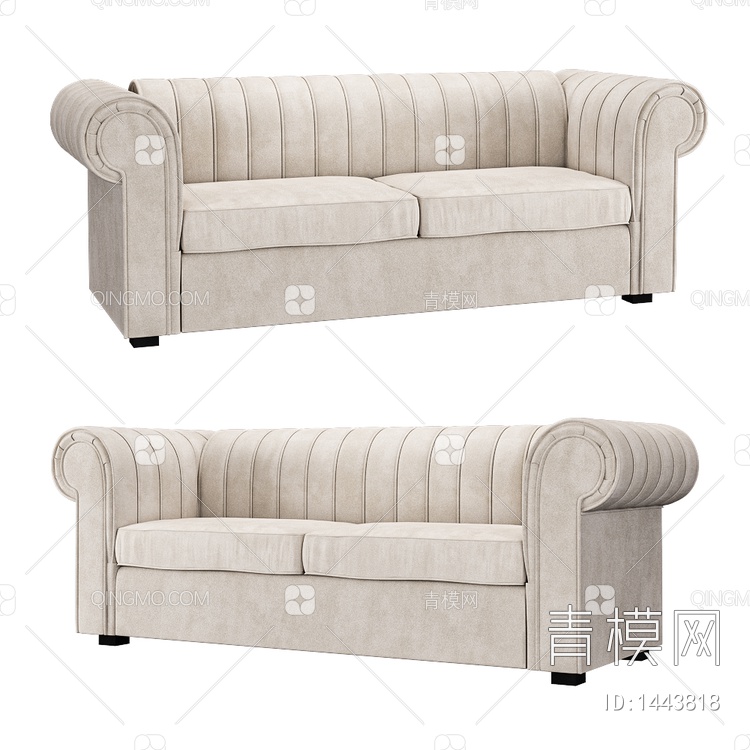 双人沙发3D模型下载【ID:1443818】